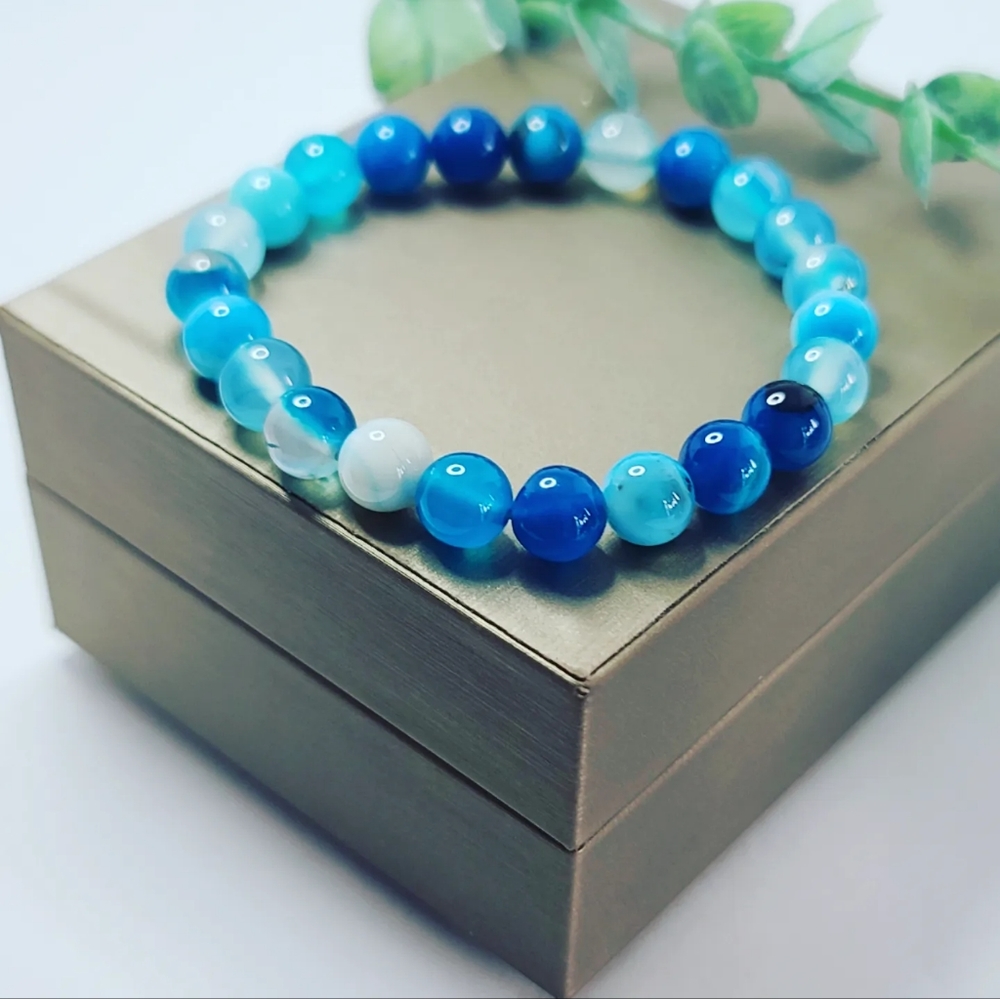 Blue agate bracelets